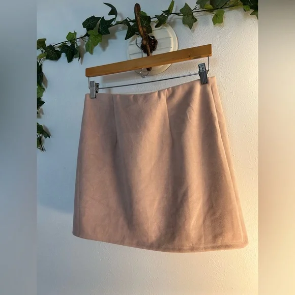 Francesca’s Blue Rain Pink Suede Mini Skirt - Picture 4 of 12